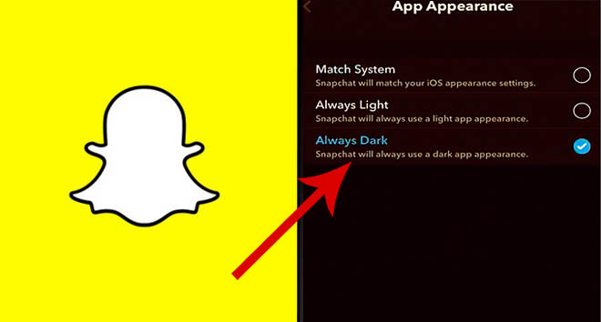 Dark Mode on Snapchat